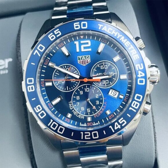 Auth TAG Heuer Formula 1 Blue Dial 43mm Men's Quartz Steel Watch CAZ1014 BA0842 - Picture 2 of 10